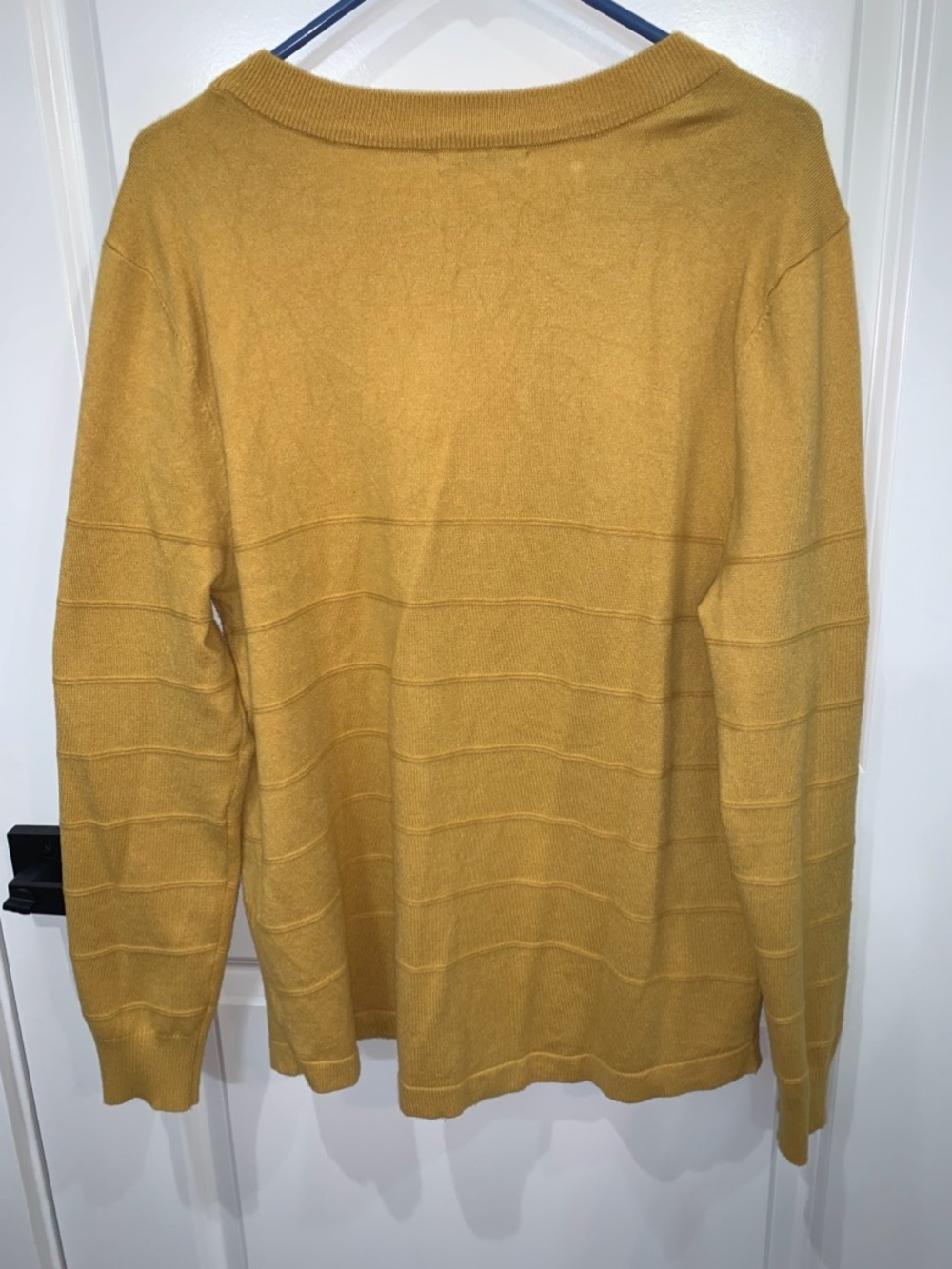 Pink Clover Women’s Mustard Yellow Crewneck Sweater with Shoulder Buttons - Picture 2 of 2